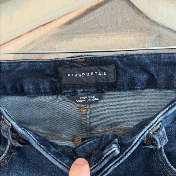 AEROPOSTALE High Rise Curvy Jegging Dark Wash Size 12 - Picture 8 of 10